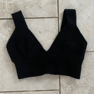 Zara Knit Black Ultra Crop Tank Top Small